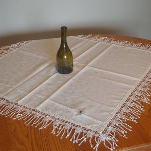 ✨️NEW Victorian Pearl Strand Lace Tablecloth 44" Square